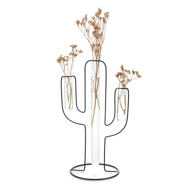 balvi-home-decor-cactus-silhouette-vase-m-tal-cactus image 1