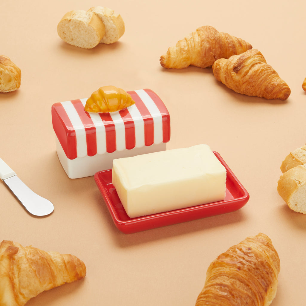 balvi-kitchen-croissant-beurrier-c-ramique-rouge-125-g image 2