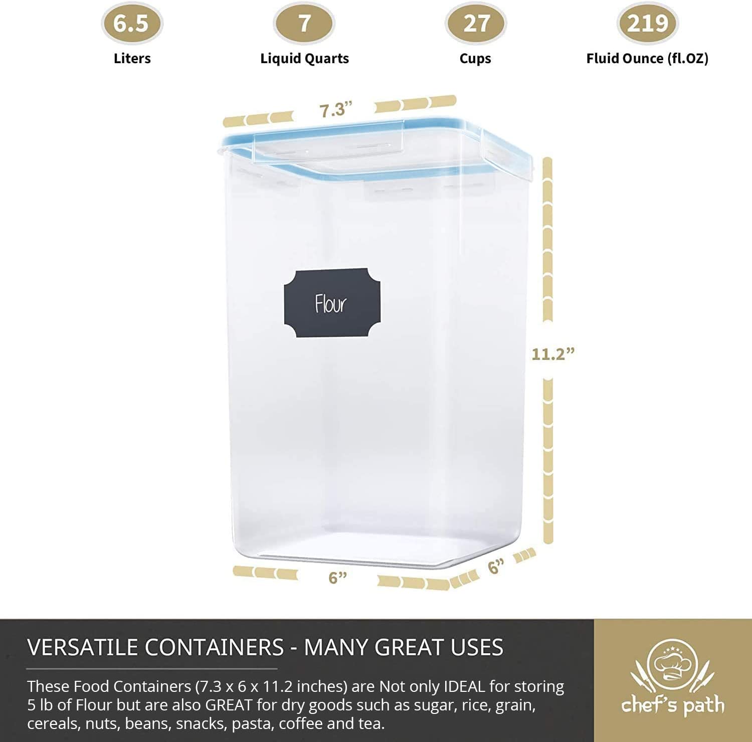 chef-s-path-extra-large-bo-tes-farine-6-5-l-bleu-lot-2-sans-bpa image 2
