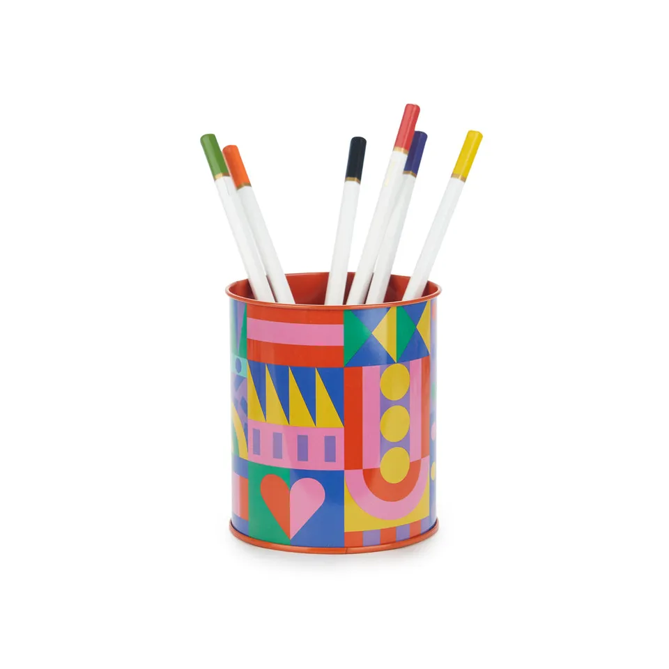 balvi-desk-los-pepes-hearts-pot-crayons-m-tal-rouge image 1