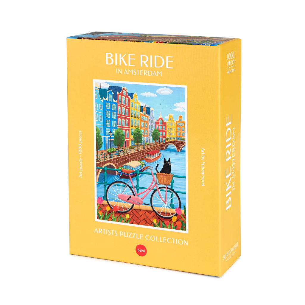 balvi-lifestyle-bike-ride-amsterdam-puzzle-1000-pi-ces-chat image 1