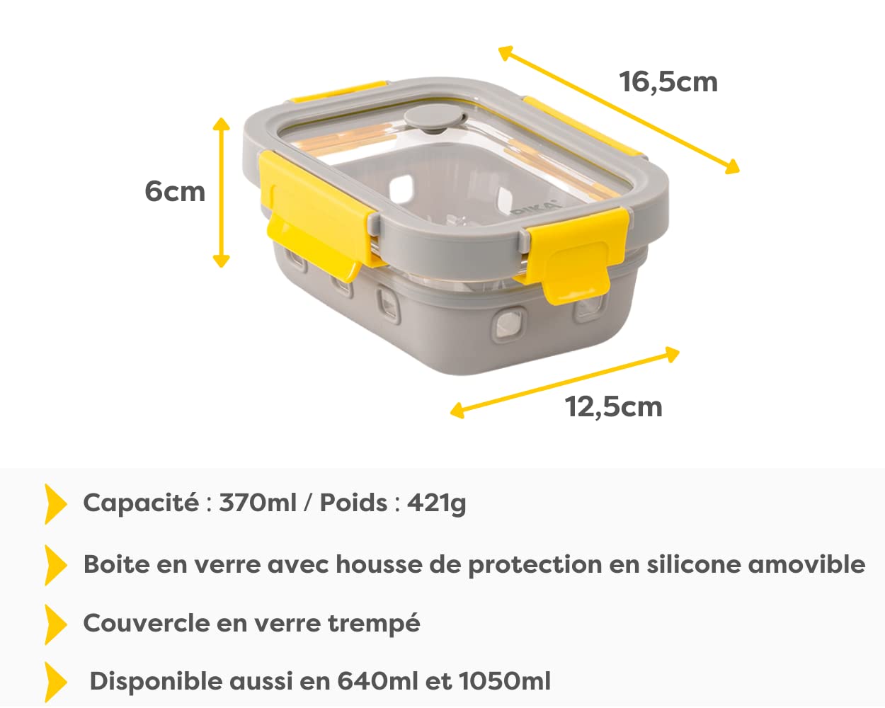 pika-glassshock-bo-te-alimentaire-verre-couvercle-verre-640-ml-silicone image 2