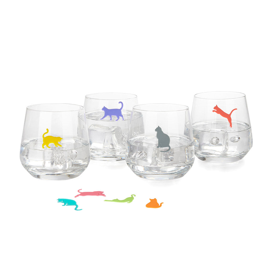 balvi-kitchen-sticky-cats-marque-verres-chat-lot-de-6 image 1