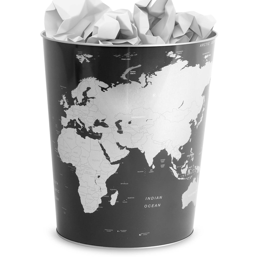 balvi-desk-globe-corbeille-papier-mappemonde-bureau image 1