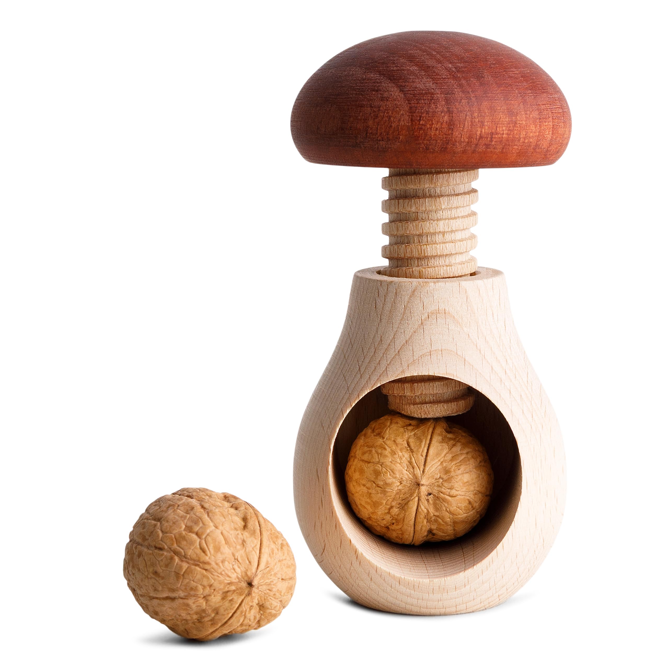 creative-home-accessoires-cuisine-casse-noix-bois-marron-champignon image 1