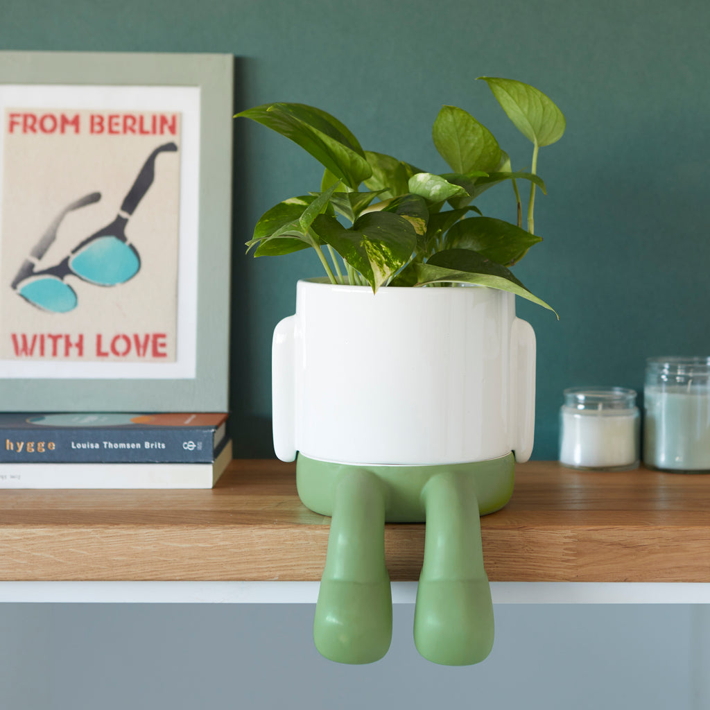 balvi-home-decor-mr-dangly-cache-pot-c-ramique-bleu-jambes-pendantes image 2