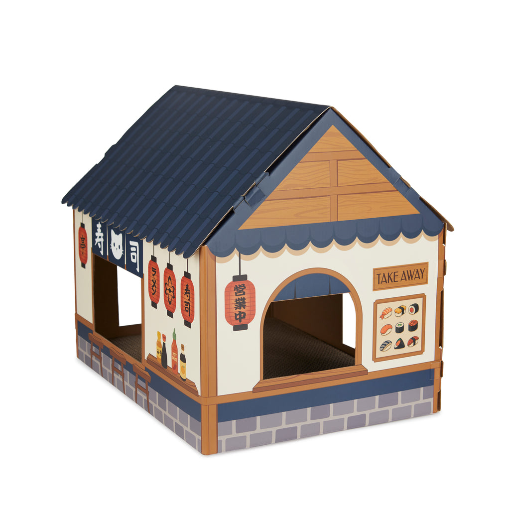 balvi-lifestyle-sushi-bar-maison-griffoir-chat-carton-bleu image 1