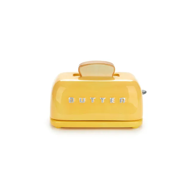 balvi-toasty-beurrier-c-ramique-jaune-125-g-r-tro image 1