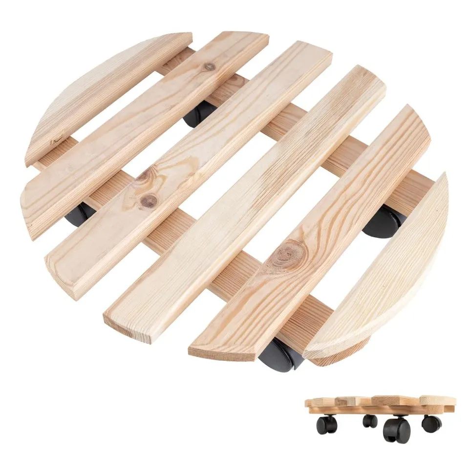 creative-home-porte-plante-roulettes-bois-35-cm-charge-80-kg image 1