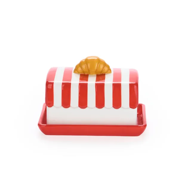 balvi-kitchen-table-croissant-beurrier-c-ramique-rouge-250-g image 1