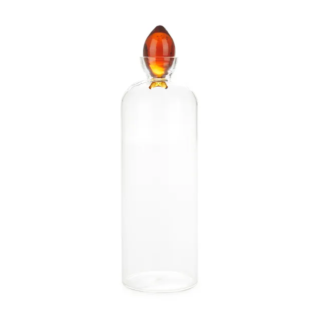 balvi-kitchen-gourami-bouteille-verre-orange-bouchon-poisson image 1