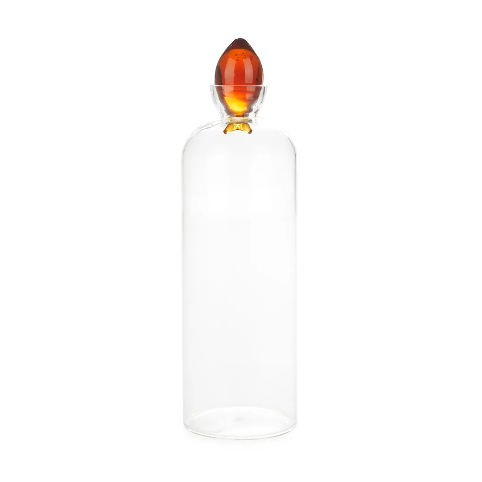 balvi-kitchen-gourami-bouteille-verre-orange-bouchon-poisson image 1