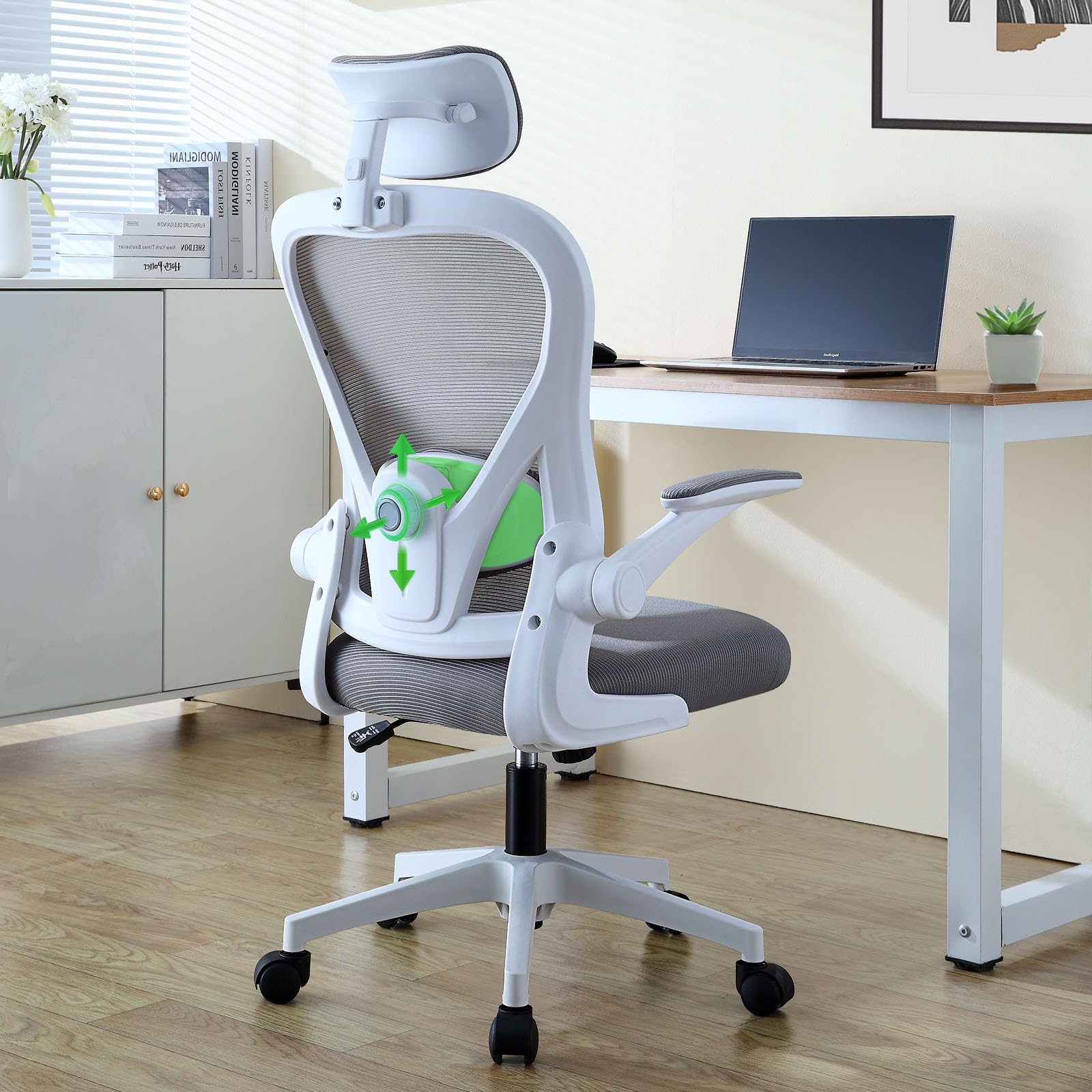 ordeluxe-chaise-bureau-ergonomique-appuie-t-te-accoudoirs-pliables image 2