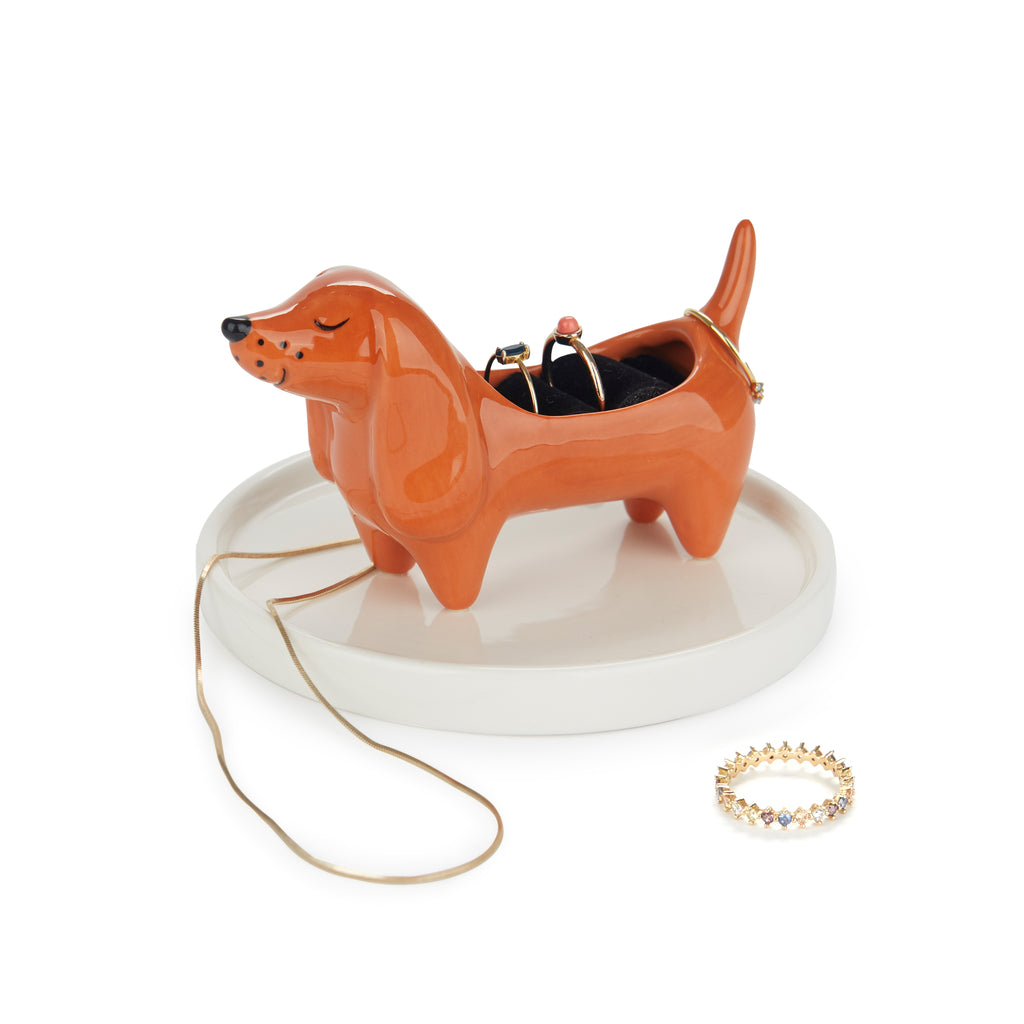 balvi-home-decor-teckel-porte-bagues-chien-avec-plateau image 1