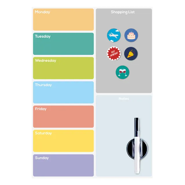 balvi-week-planner-tableau-m-mo-frigo-semainier-magn-tique image 1