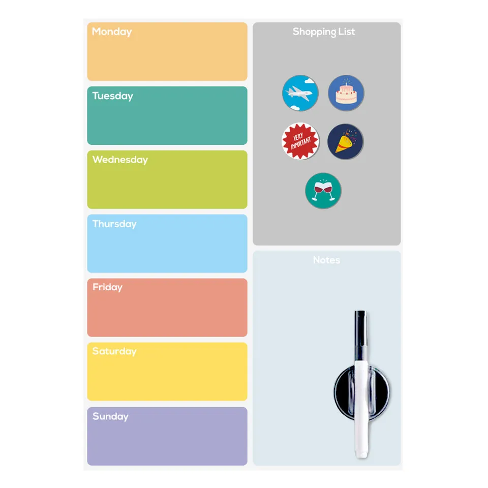 balvi-week-planner-tableau-m-mo-frigo-semainier-magn-tique image 1