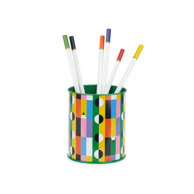 balvi-los-pepes-pot-crayons-vert-m-tal-r-tro image 1