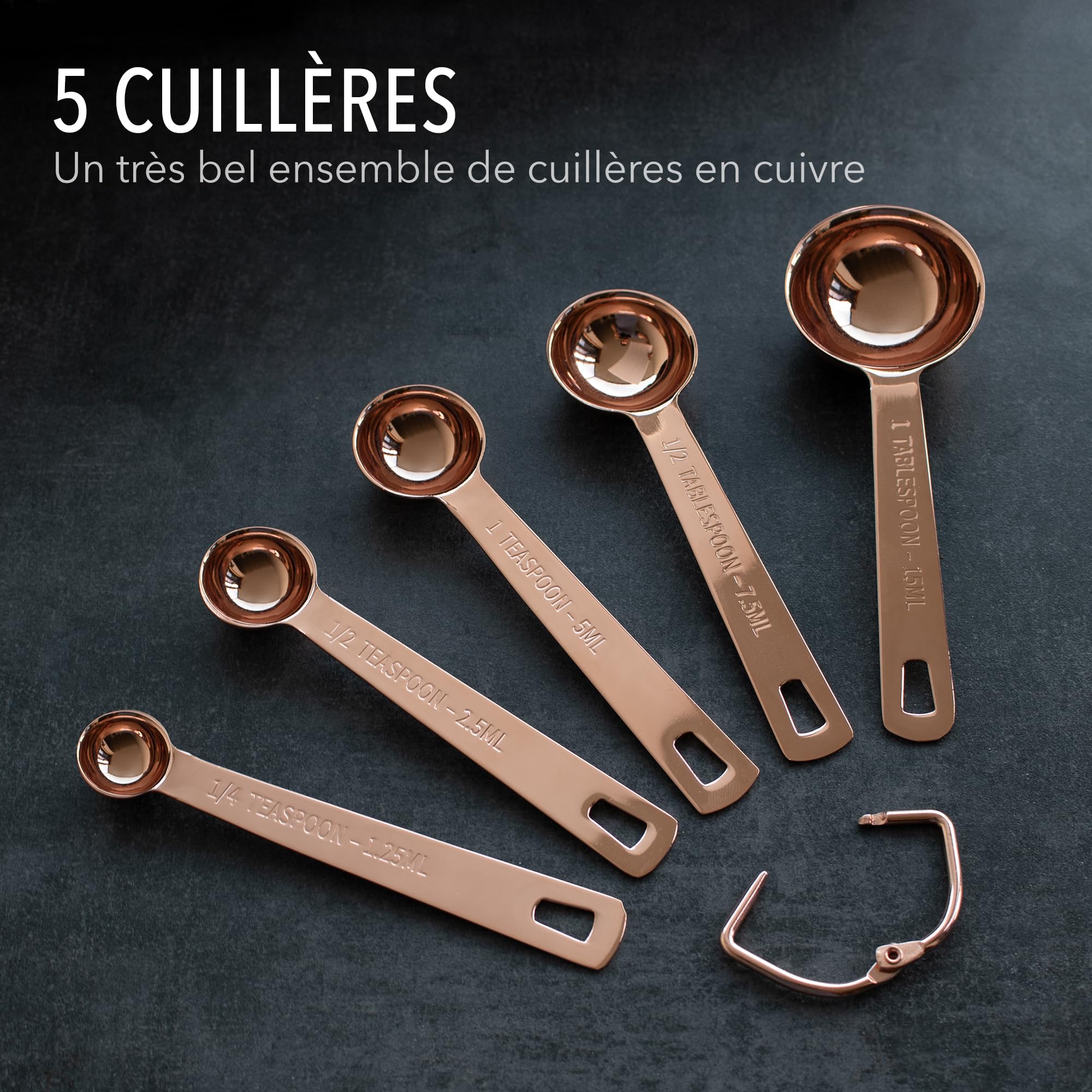 good-for-you-copper-lot-9-tasses-et-cuill-res-mesure-cuivre-inox image 4