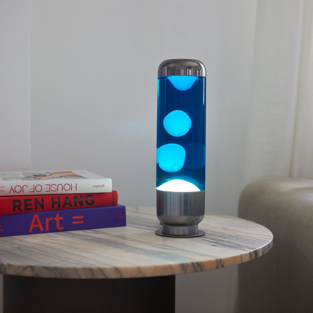 balvi-capsule-lampe-lave-bleue-aluminium-verre image 3