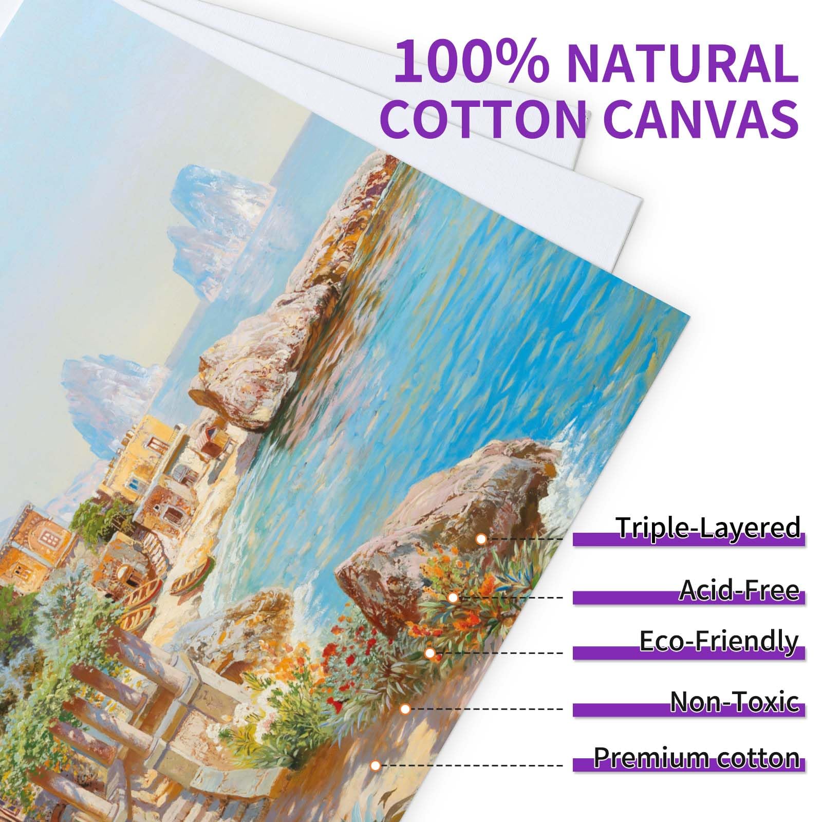 ordeluxe-toile-peindre-20x20-cm-coton-lot-de-10 image 3