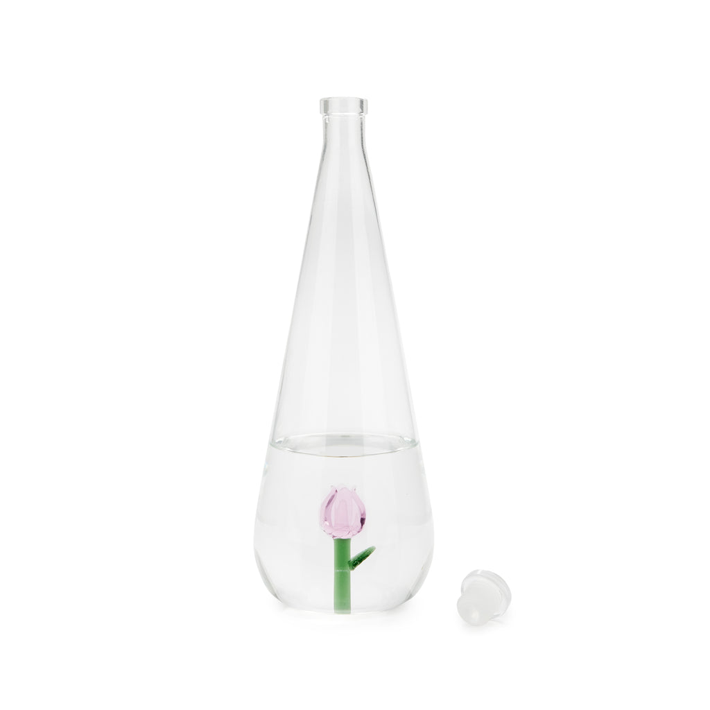 balvi-kitchen-table-botanical-tulip-bouteille-verre-tulipe-rose image 6