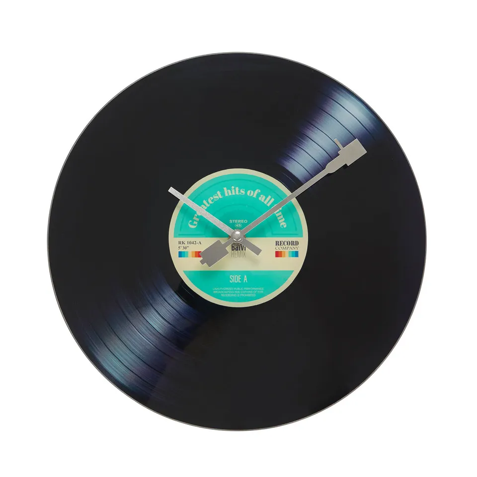 balvi-home-decor-greatest-hits-horloge-murale-vinyle-noir image 1