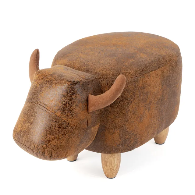 balvi-home-decor-la-vache-tabouret-vache-marron-similicuir image 1