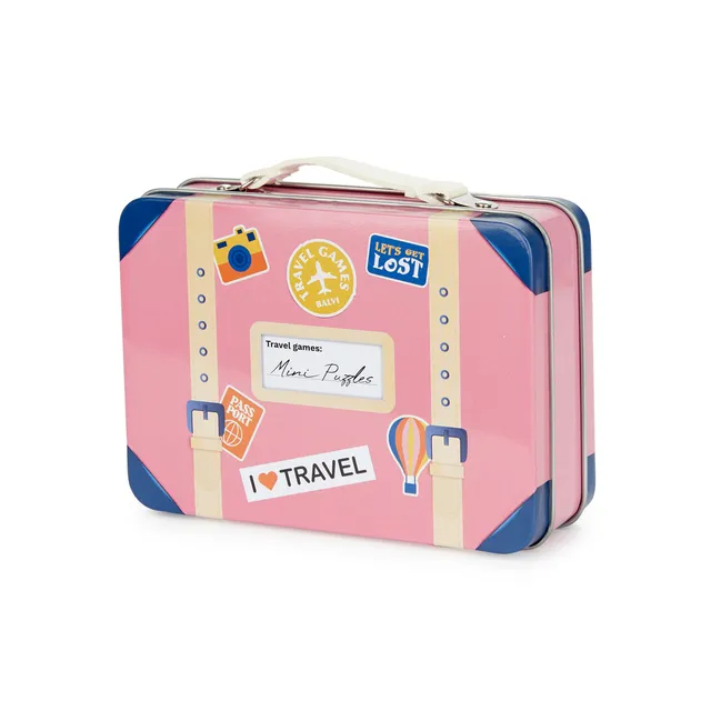 balvi-lifestyle-mini-puzzles-jeu-voyage-valise-rose-3-puzzles image 1
