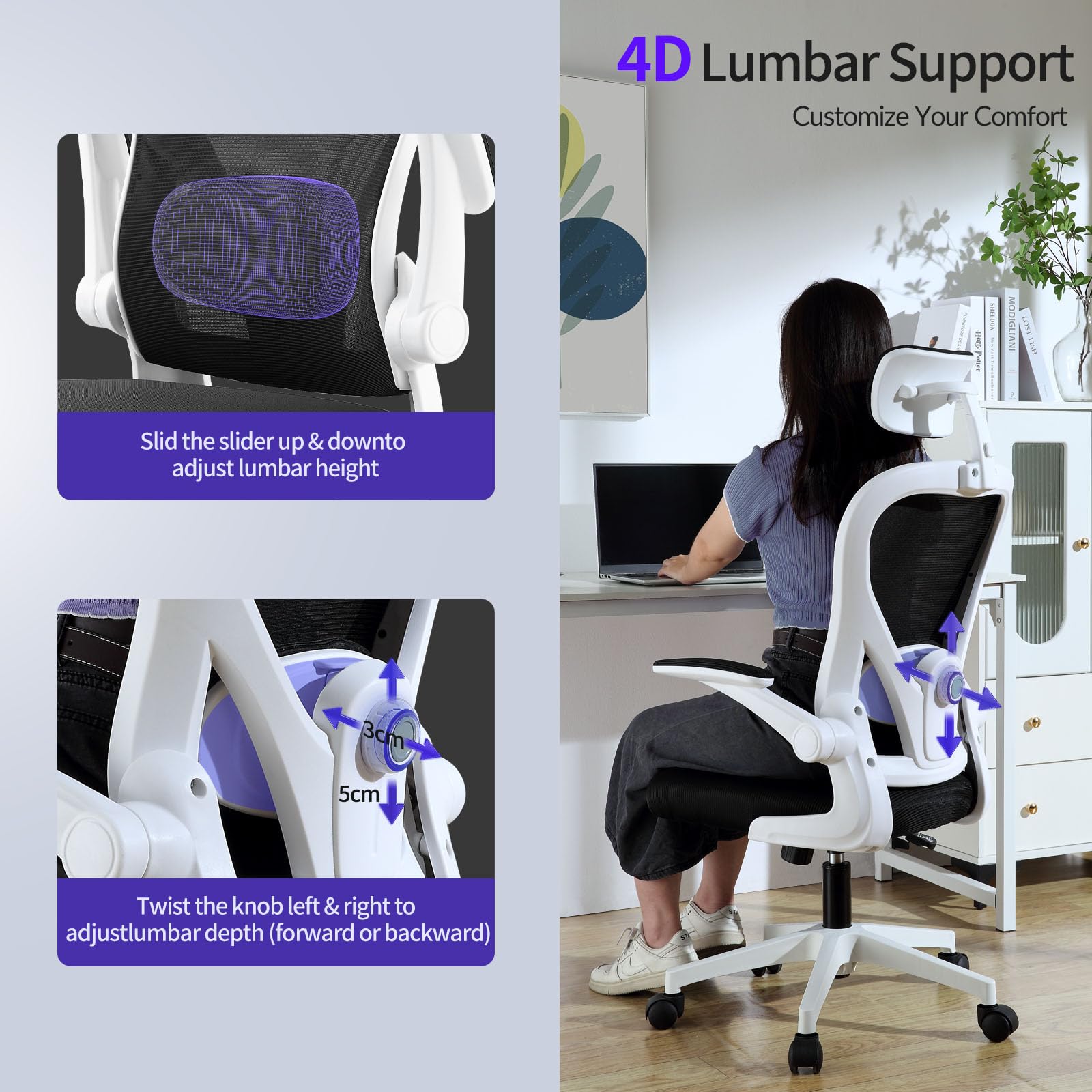 ordeluxe-chaise-bureau-ergonomique-maille-appuie-t-te-120kg image 4