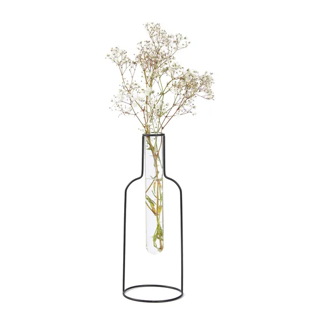balvi-home-decor-bottle-silhouette-vase-m-tal-pipette-verre image 1