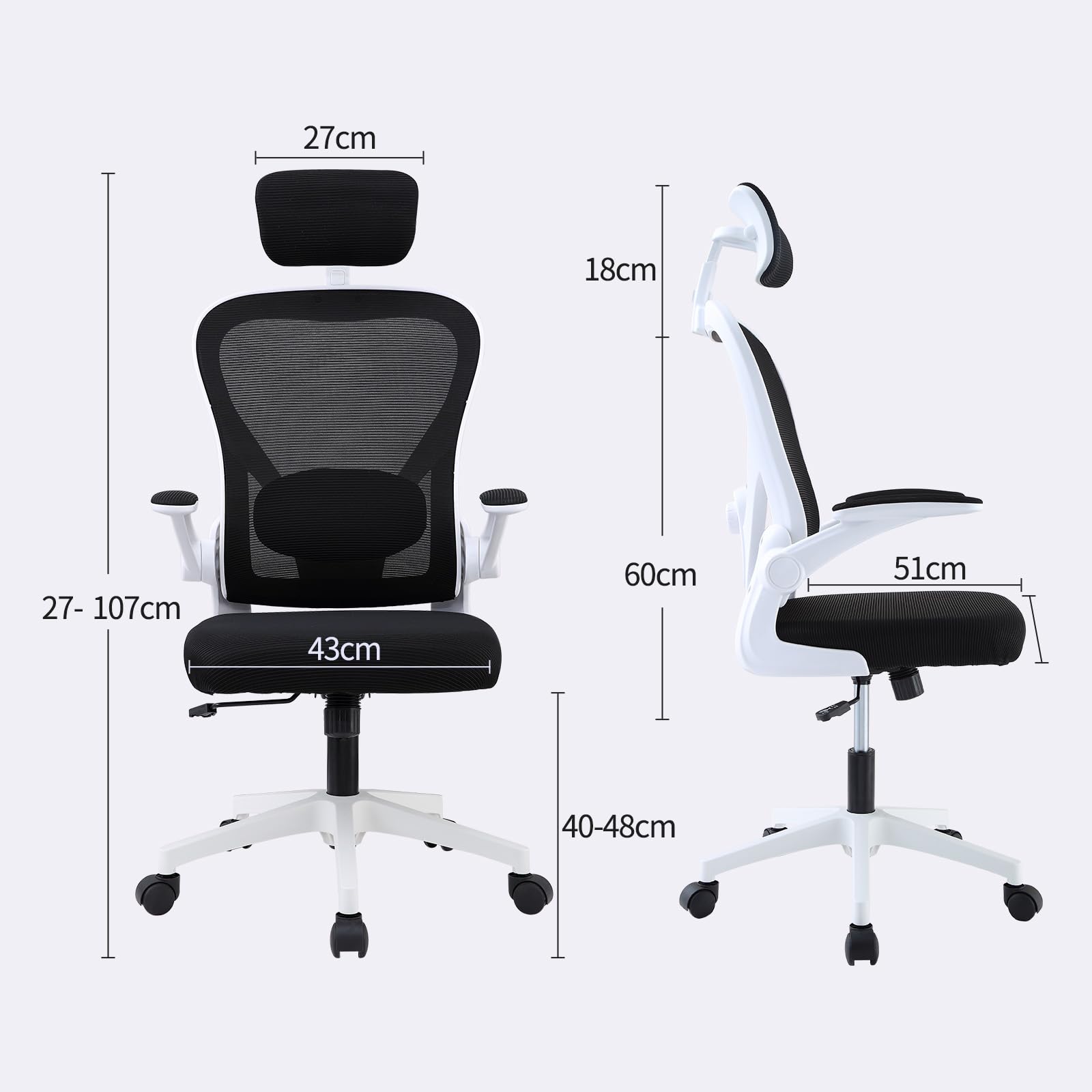 ordeluxe-chaise-bureau-ergonomique-maille-appuie-t-te-120kg image 3