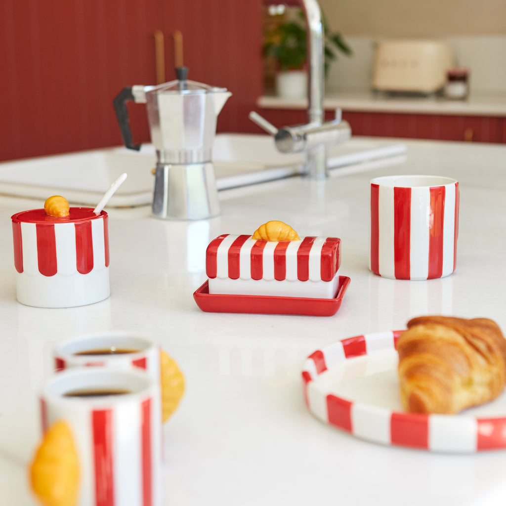 balvi-kitchen-croissant-beurrier-c-ramique-rouge-125-g image 3