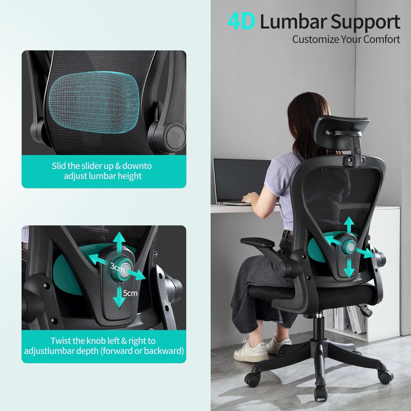 ordeluxe-chaise-chaise-bureau-ergonomique-appuie-t-te image 4