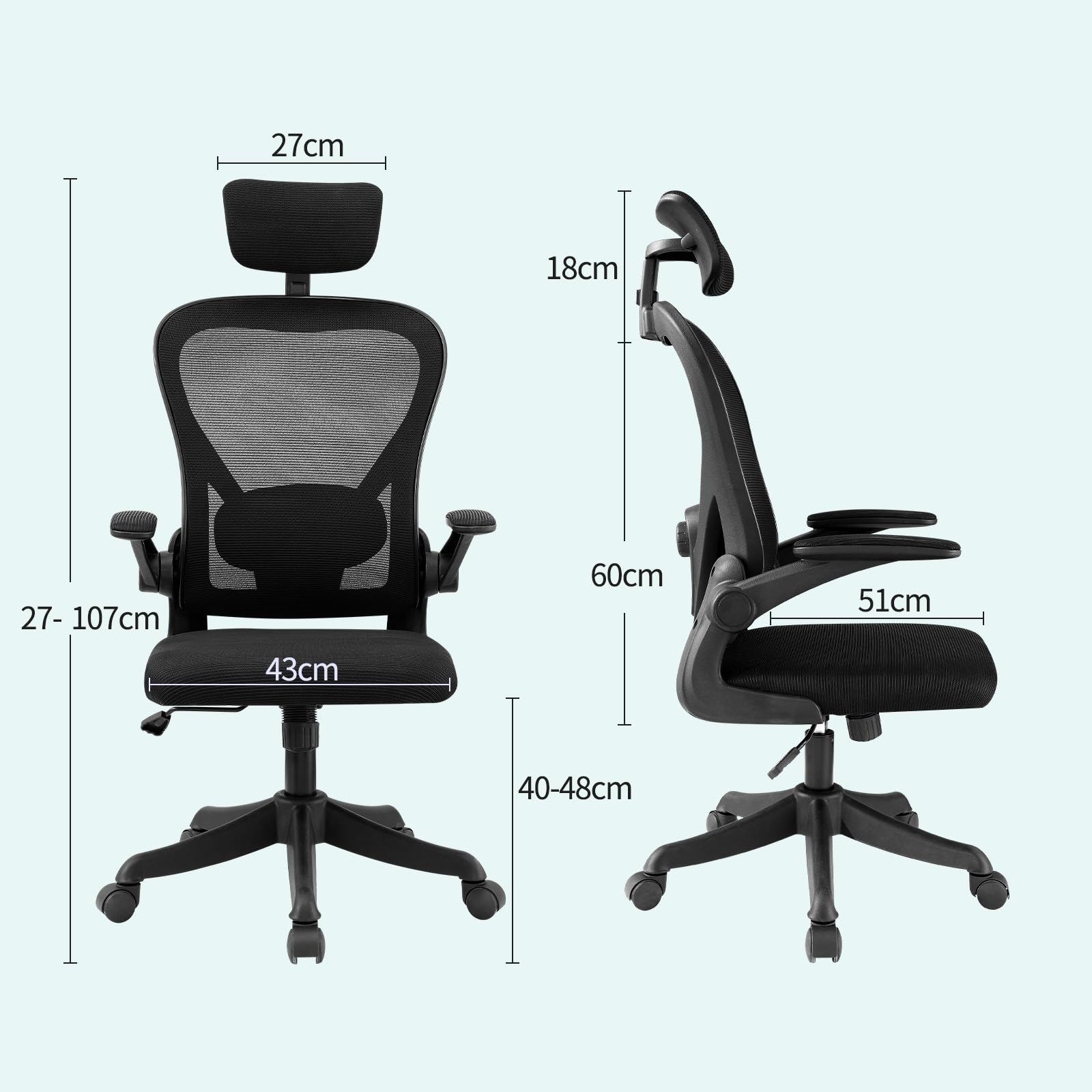 ordeluxe-chaise-chaise-bureau-ergonomique-appuie-t-te image 3