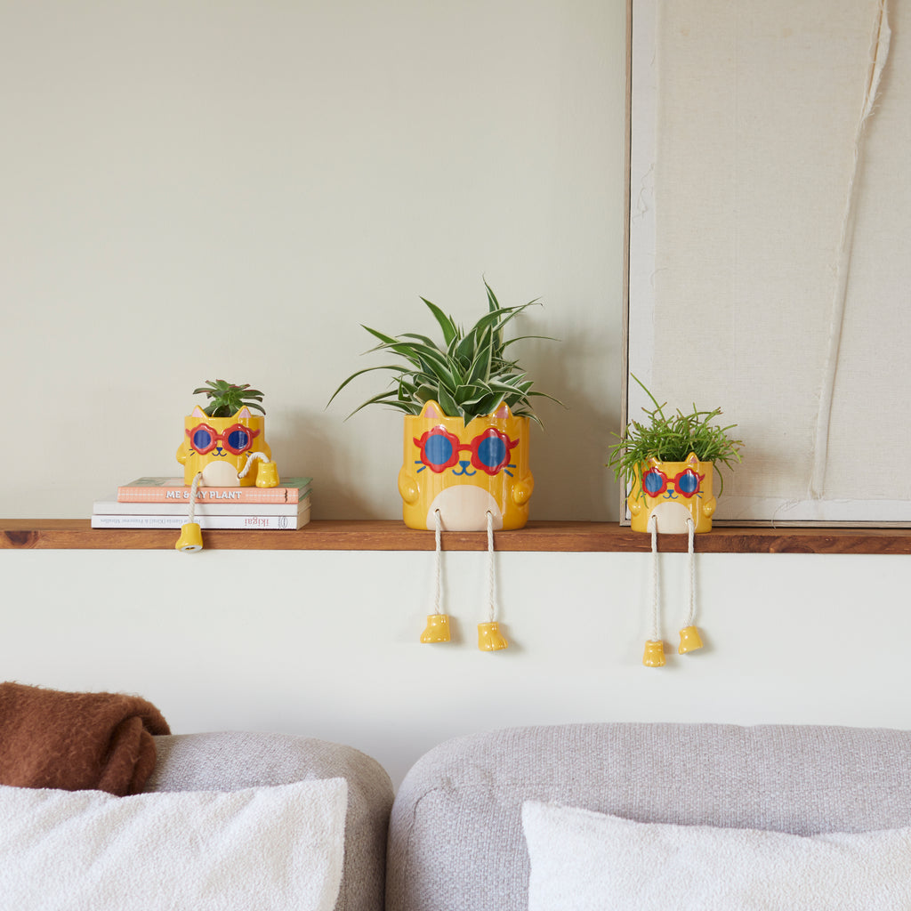 balvi-cool-cat-pot-plante-chat-jaune-c-ramique image 3