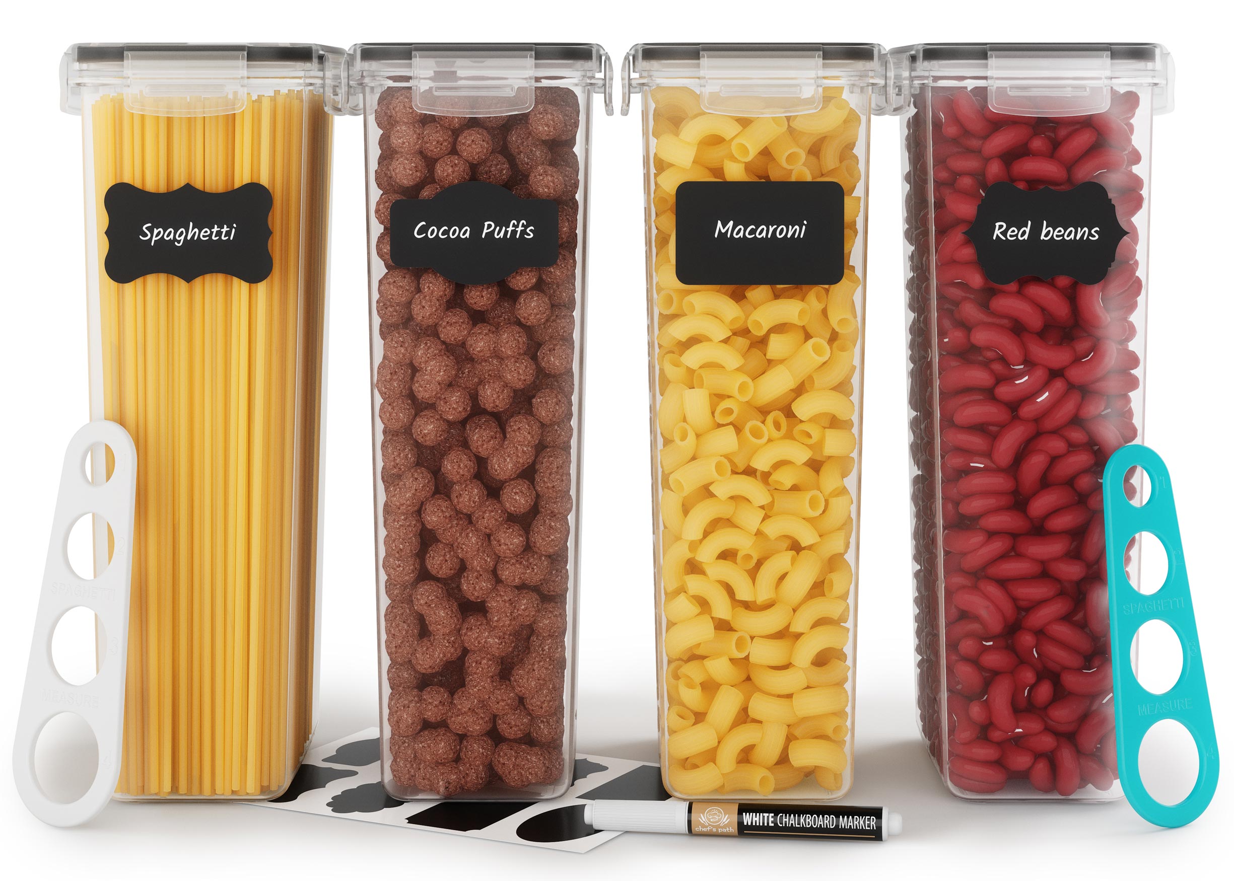chef-s-path-pasta-storage-bo-te-p-tes-herm-tique-2-8l-lot-de-4 image 2