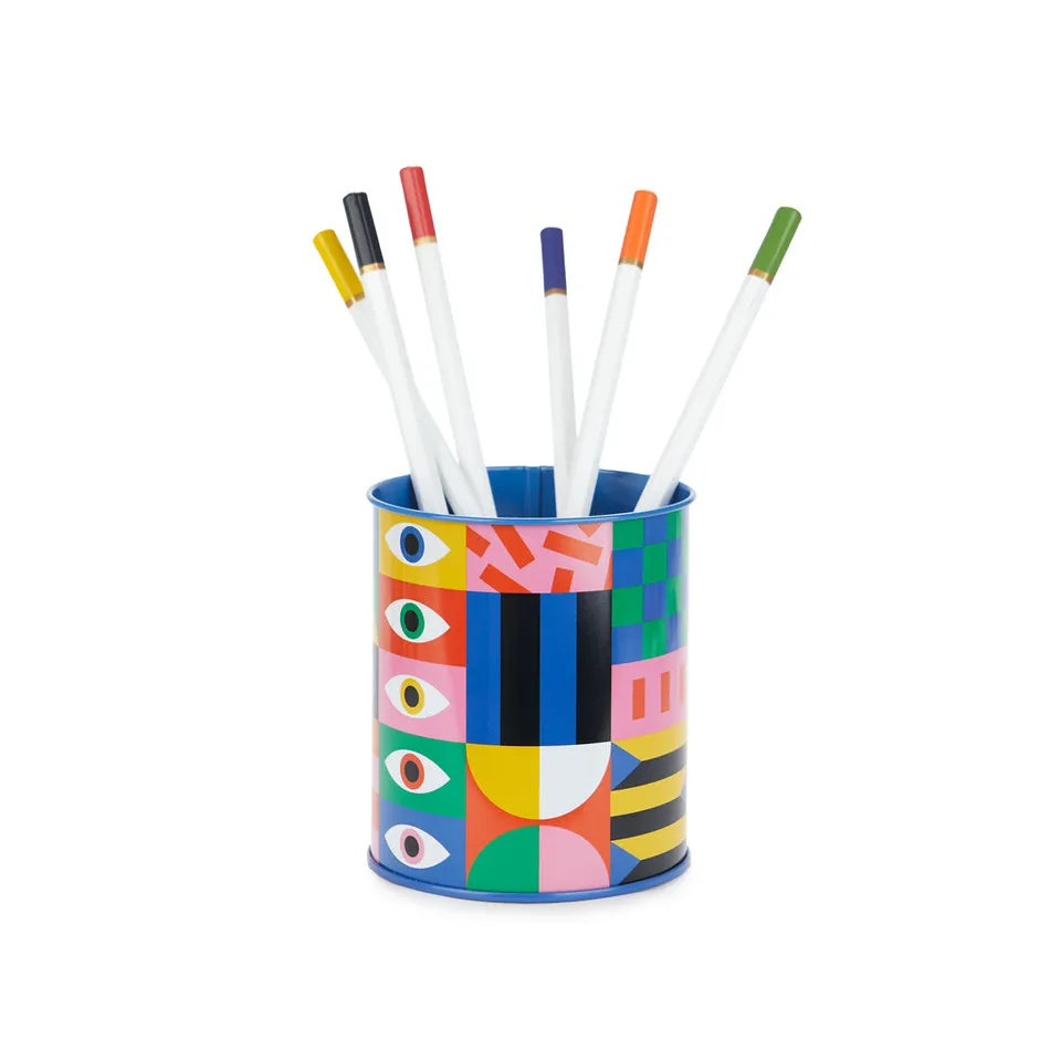 balvi-desk-los-pepes-pot-crayons-m-tal-bleu-yeux image 1