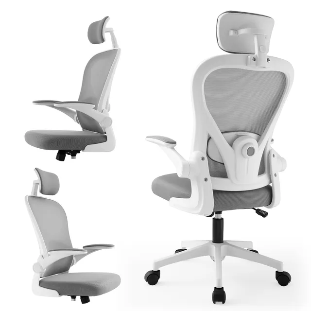 ordeluxe-chaise-bureau-ergonomique-appuie-t-te-accoudoirs-pliables image 1