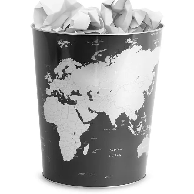 balvi-desk-globe-corbeille-papier-mappemonde-bureau image 1