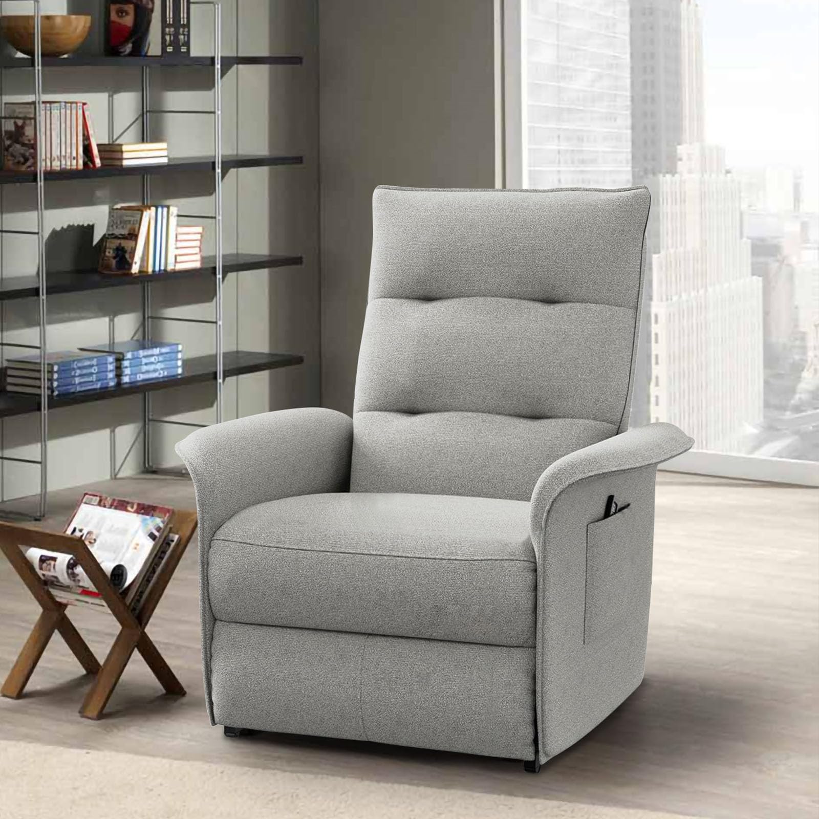 ordeluxe-chaise-fauteuil-relax-inclinable-150-kg-gris image 1