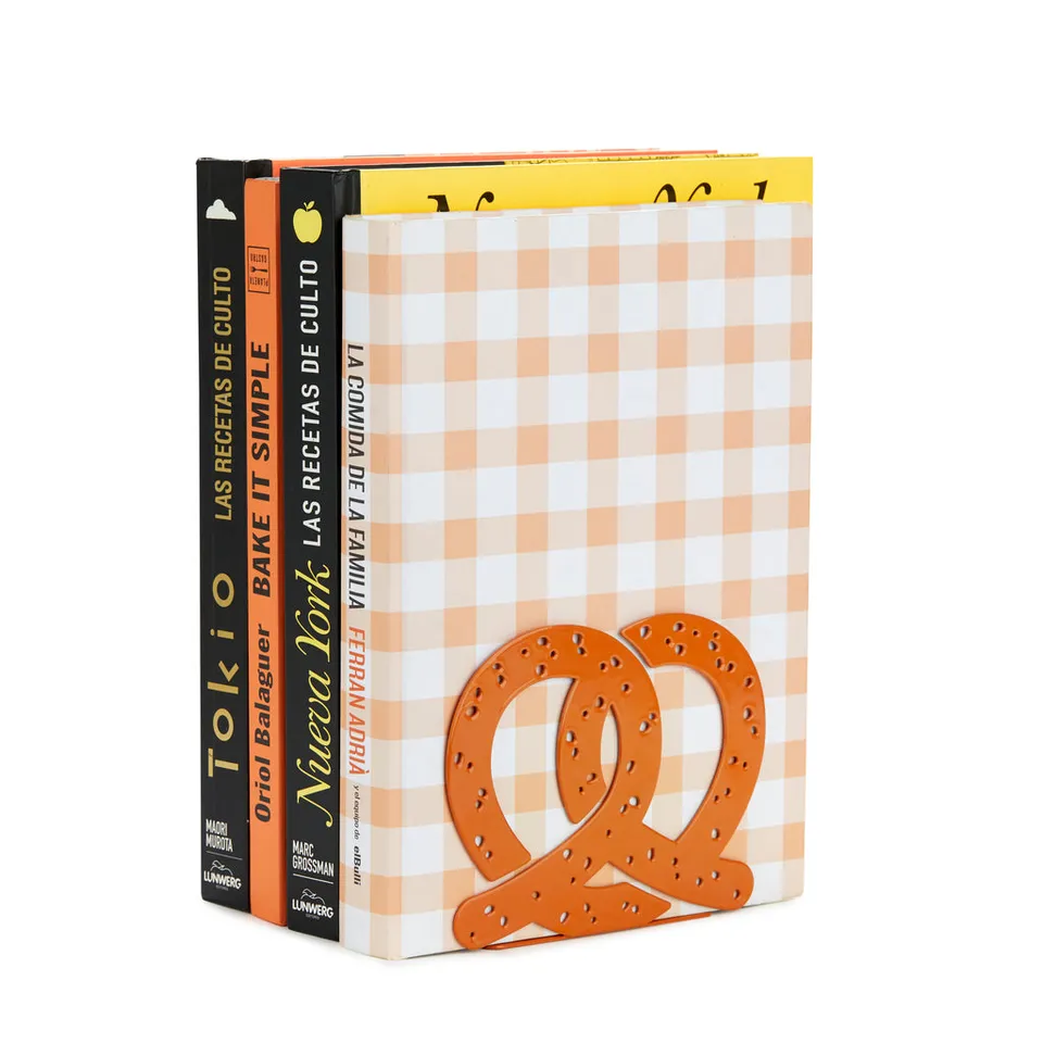 balvi-desk-pretzel-serre-livre-m-tal-bretzel-marron image 1