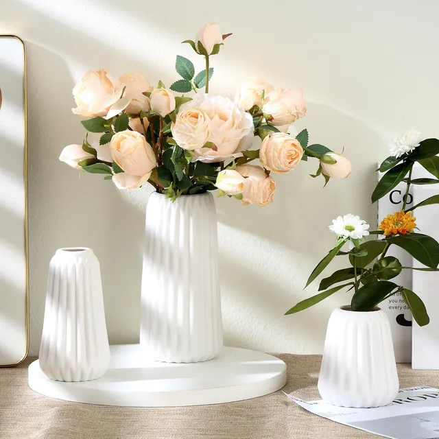 ordeluxe-d-coration-maison-set-3-vases-c-ramique-blancs image 1