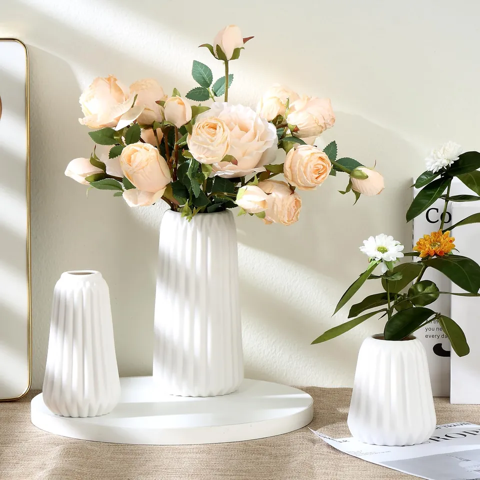 ordeluxe-d-coration-maison-set-3-vases-c-ramique-blancs image 1