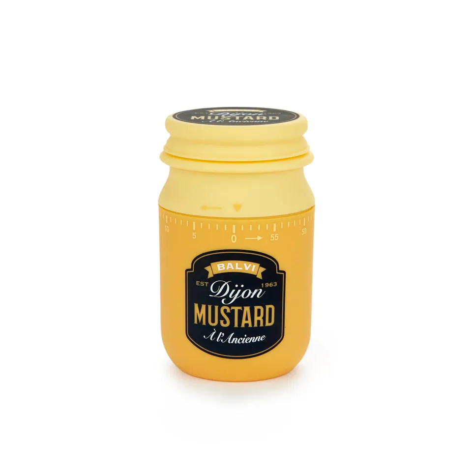 balvi-kitchen-table-mustard-timer-minuteur-cuisine-pot-moutarde-r-tro image 1