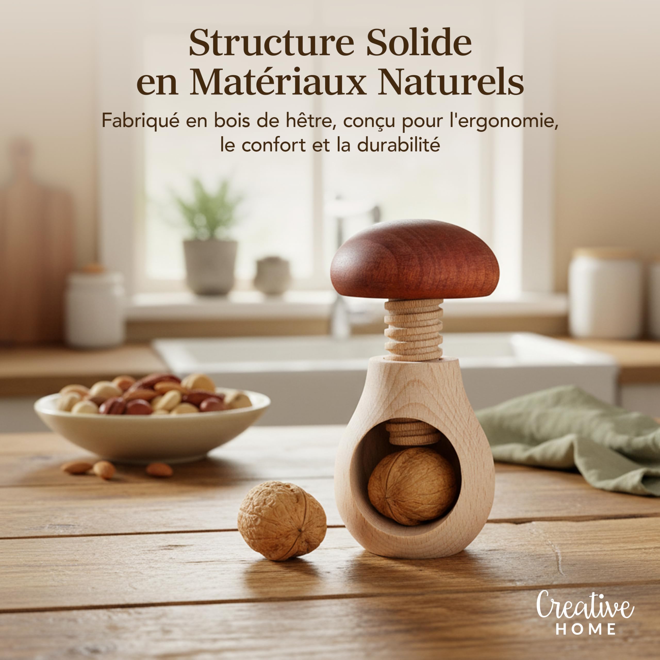 creative-home-accessoires-cuisine-casse-noix-bois-marron-champignon image 5