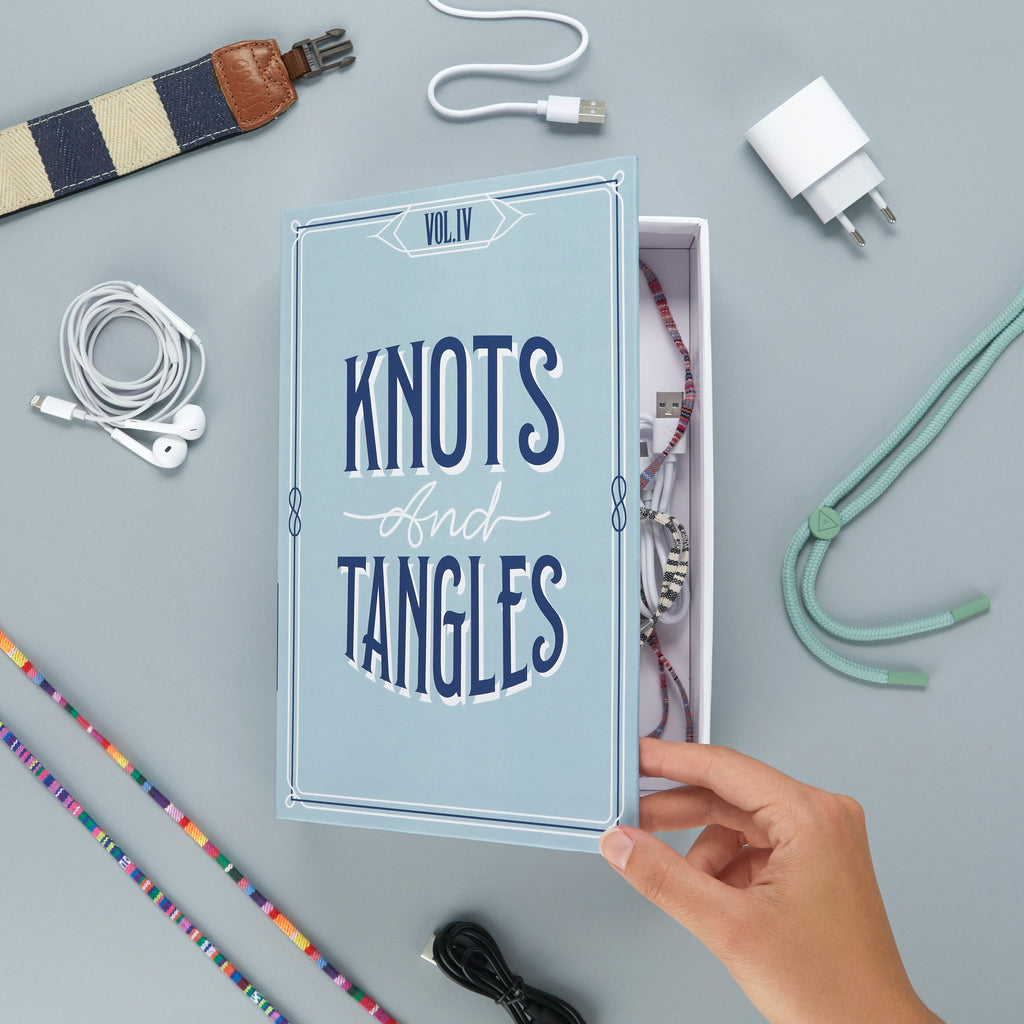 balvi-knots-and-tangles-bo-te-livre-rangement-turquoise image 2