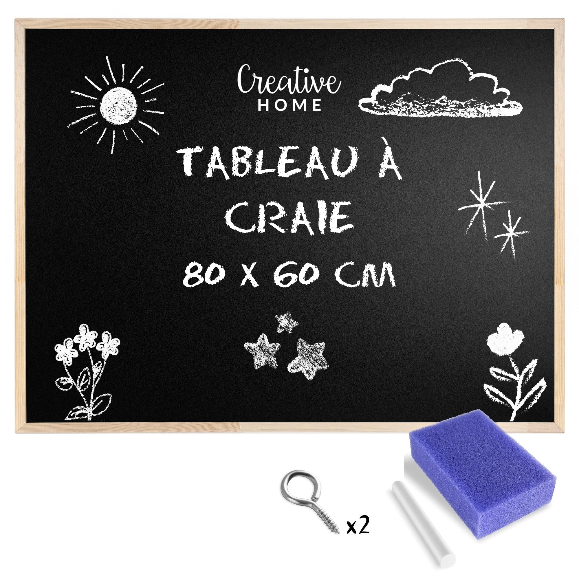creative-home-tableau-craie-ardoise-murale-80x60-cm-non-magn-tique image 1