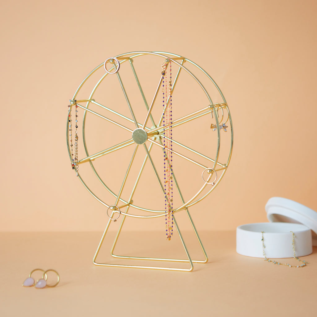 balvi-golden-wheel-porte-bijoux-m-tal-dor-grande-roue image 2