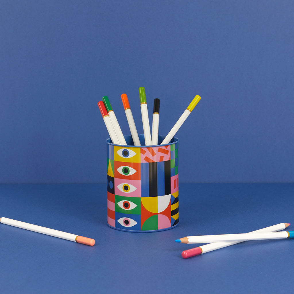 balvi-desk-los-pepes-pot-crayons-m-tal-bleu-yeux image 2