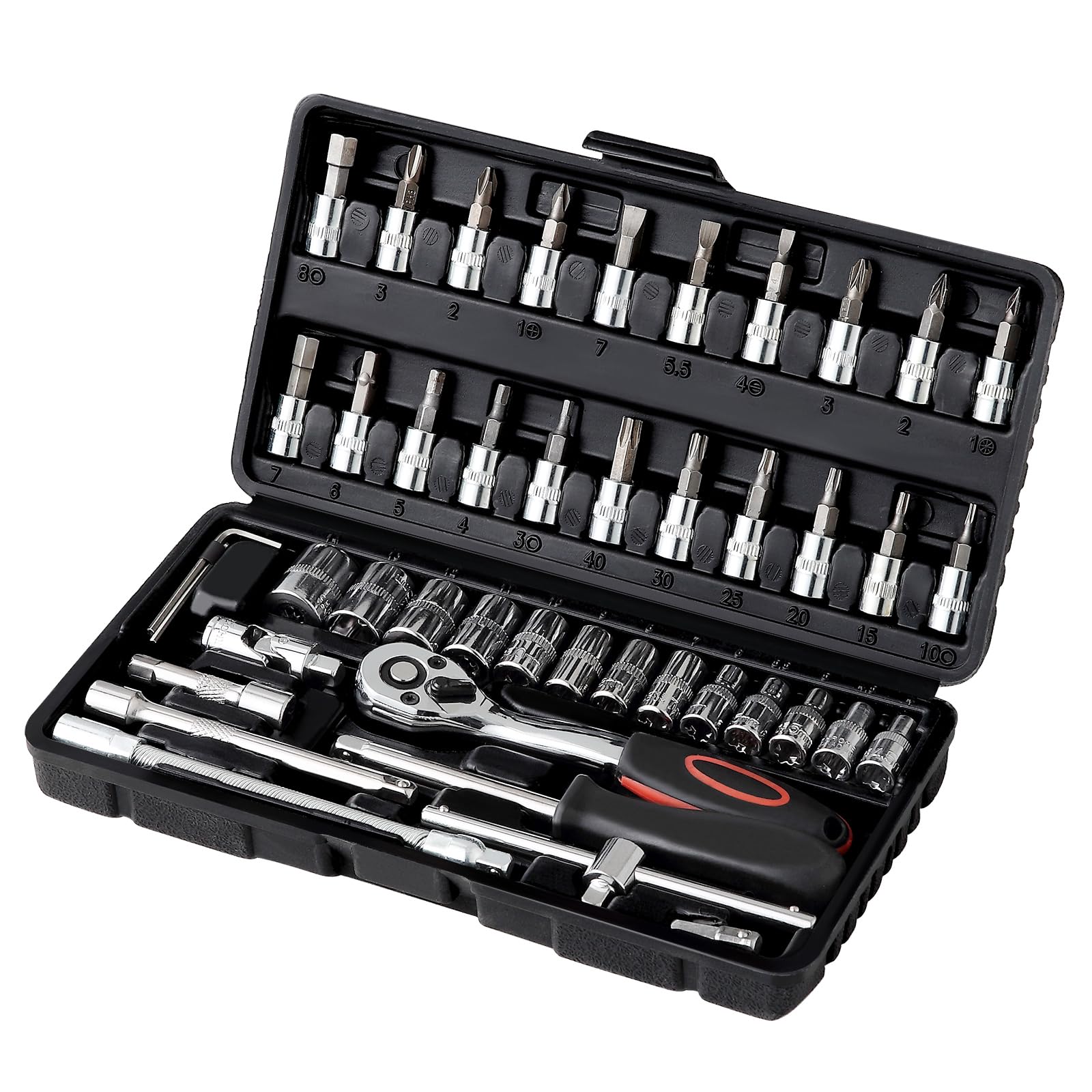 ordeluxe-outils-coffret-cliquet-douilles-46-pi-ces-1-4-cr-v-caisse image 1